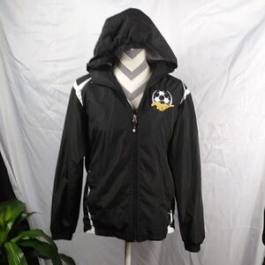 Holloway Black Lined Soccer Windbreaker Hoodie